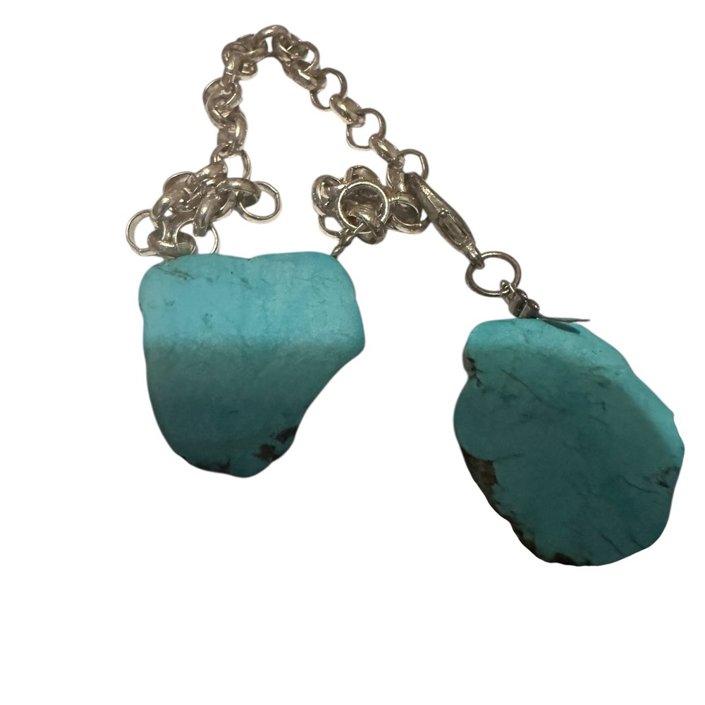 Vintage Turquoise Boulder Stone Statement Necklace - Picture 3 of 7